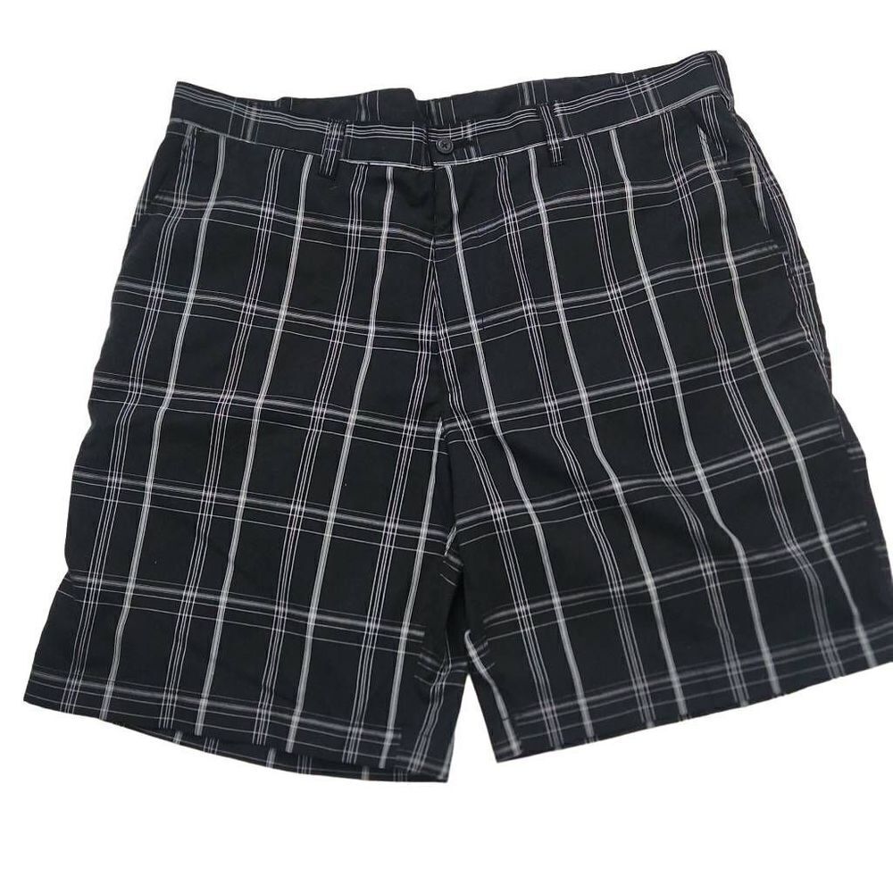 Champions Tour Men's Size 38 Black White Plaid Flat Front Shorts